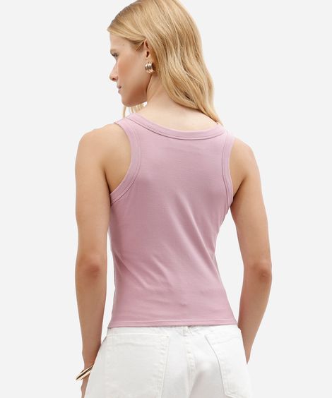 regata feminina cropped com bojo rosa