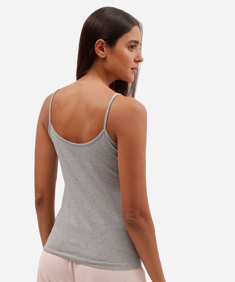 regata de pijama feminina com algodão avulsa cinza