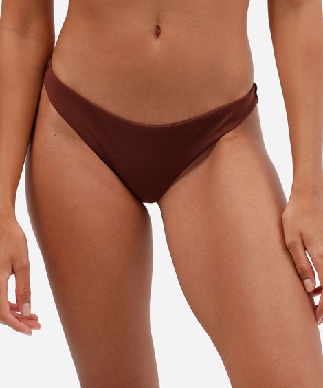calcinha de biquíni tanga asa delta texturizada marrom