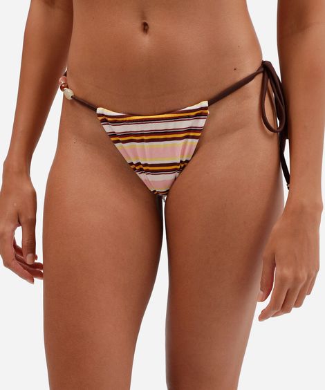 biquíni calcinha tanga feminina listrada texturizada rosa