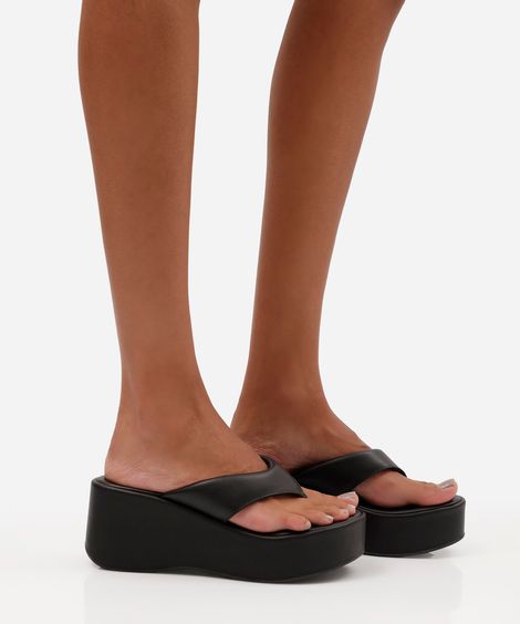 sandália feminina plataforma preta