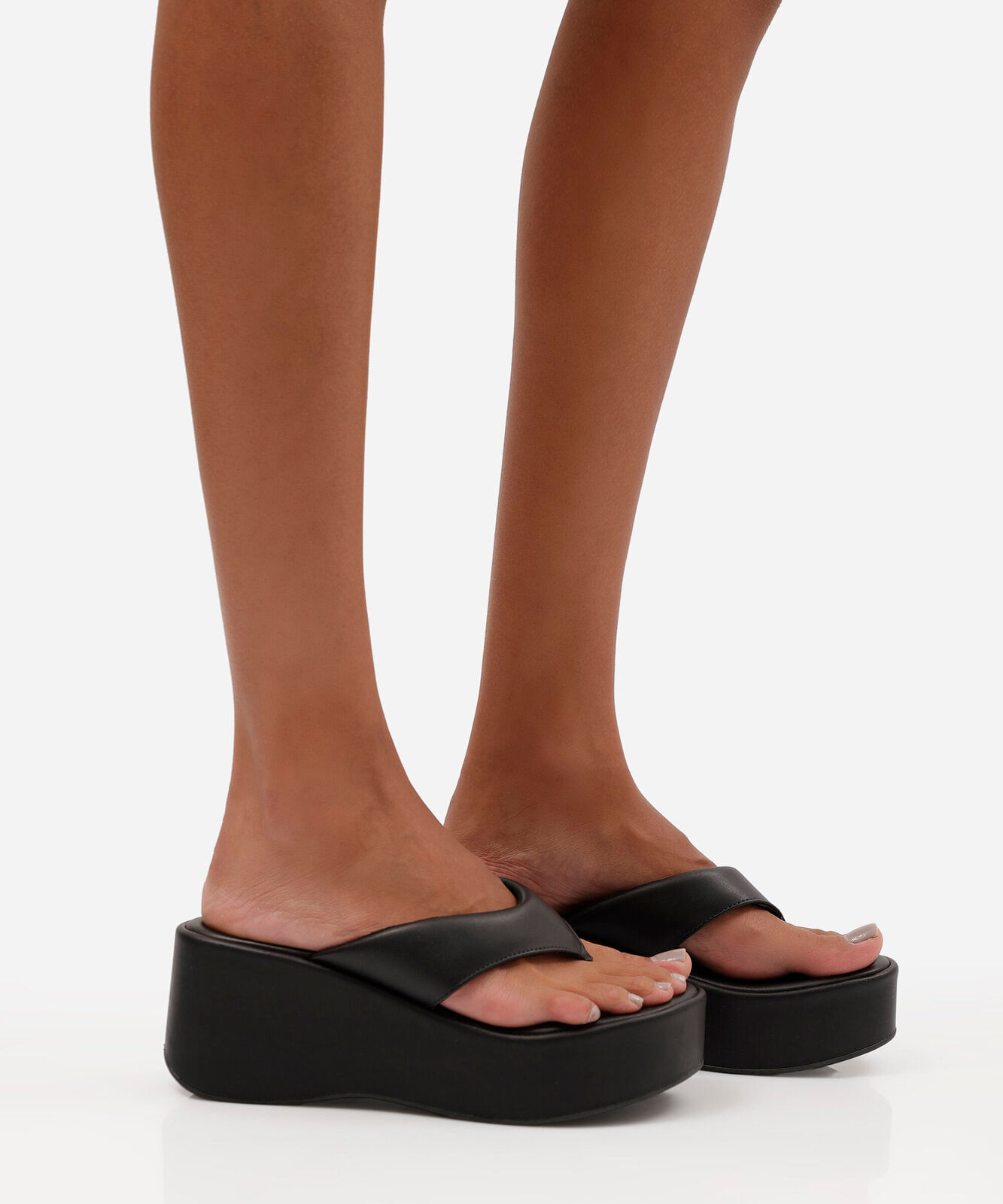 sandália feminina plataforma preta