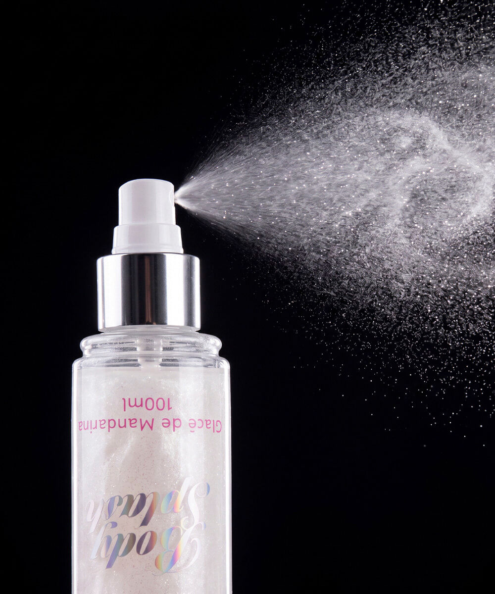 body splash feminino beleza fun com mica glacê de mandarina 100ml