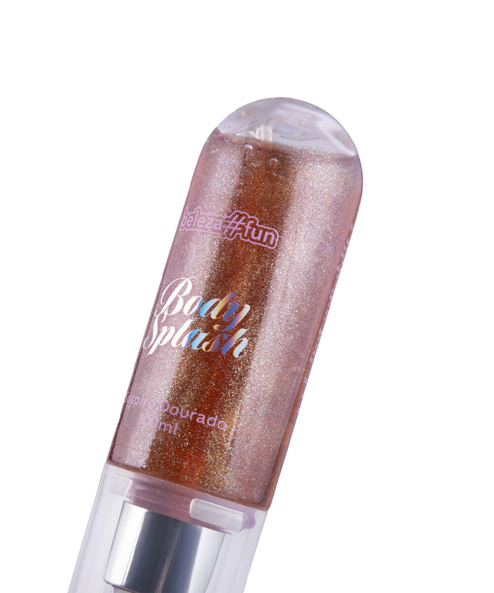 body splash feminino beleza fun com mica suspiro dourado 100ml