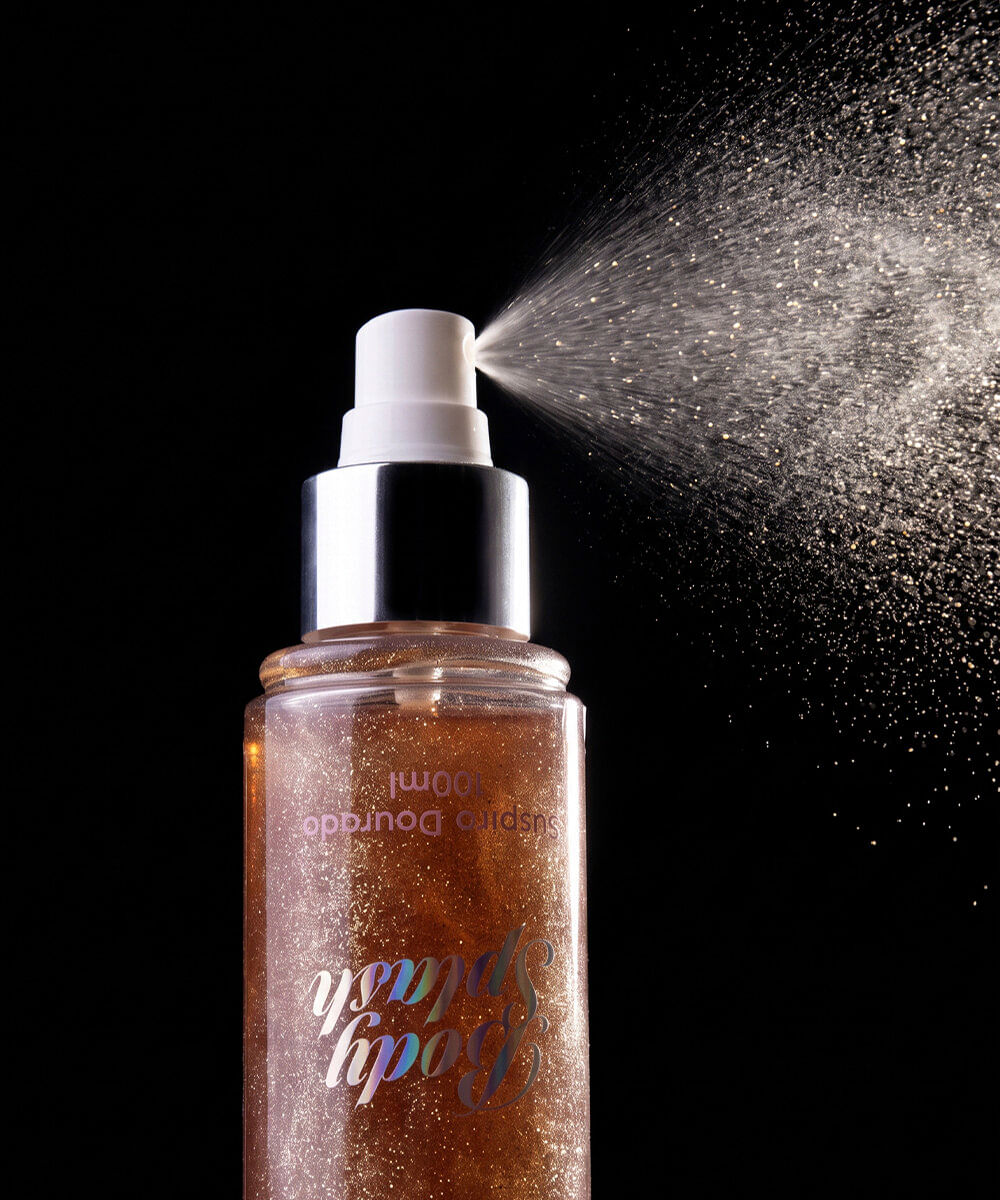 body splash feminino beleza fun com mica suspiro dourado 100ml
