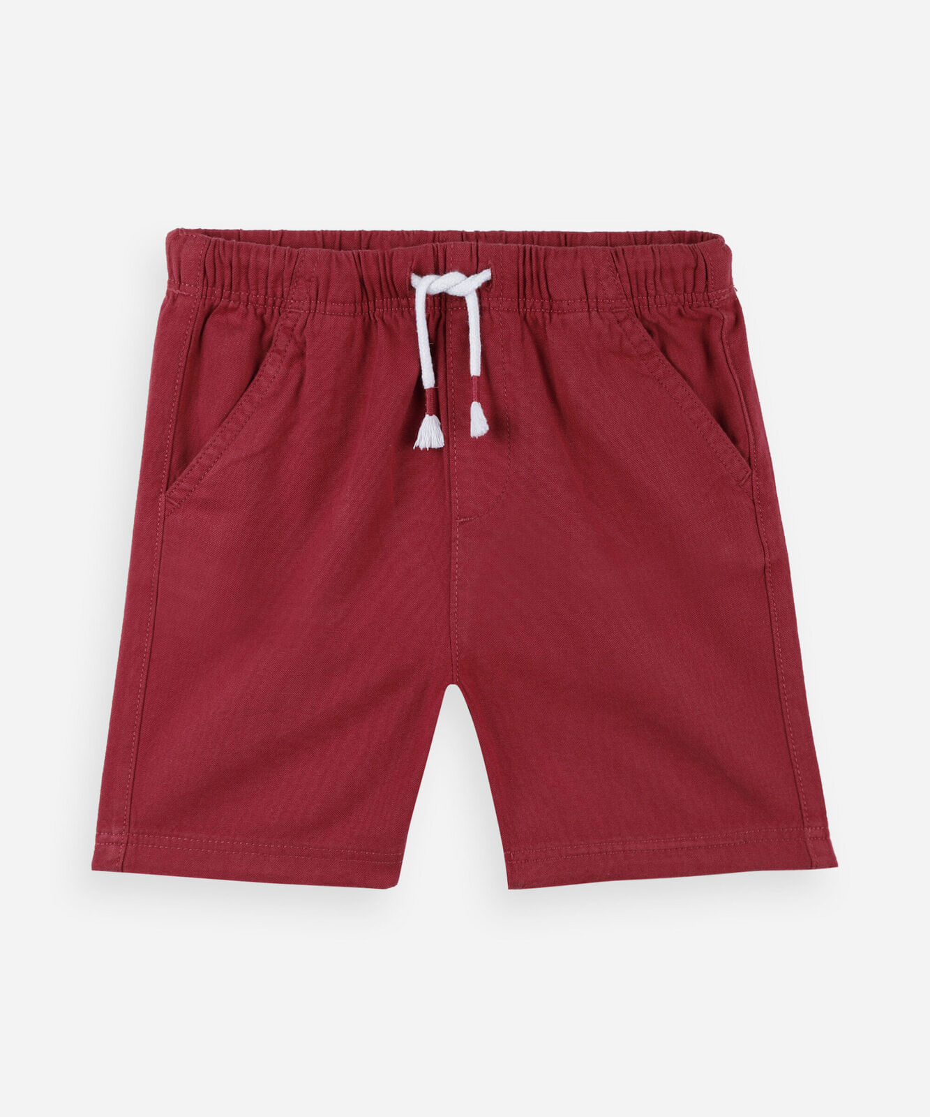 bermuda infantil bebê menino de algodão com cós elástico e cordão vermelho