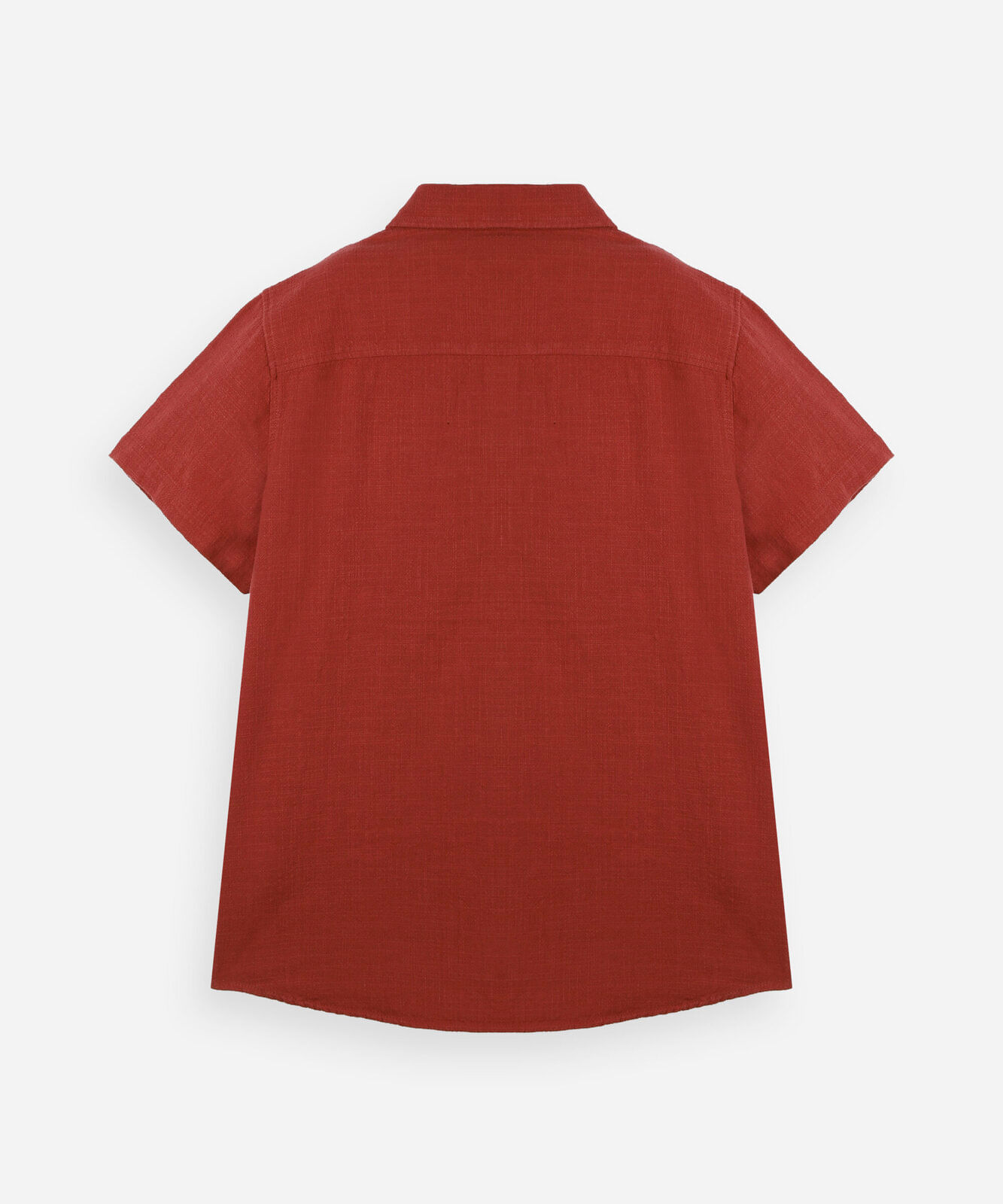 camisa juvenil manga curta de algodão texturizada vermelha