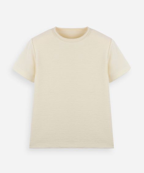 camiseta infantil manga curta canelada amarela