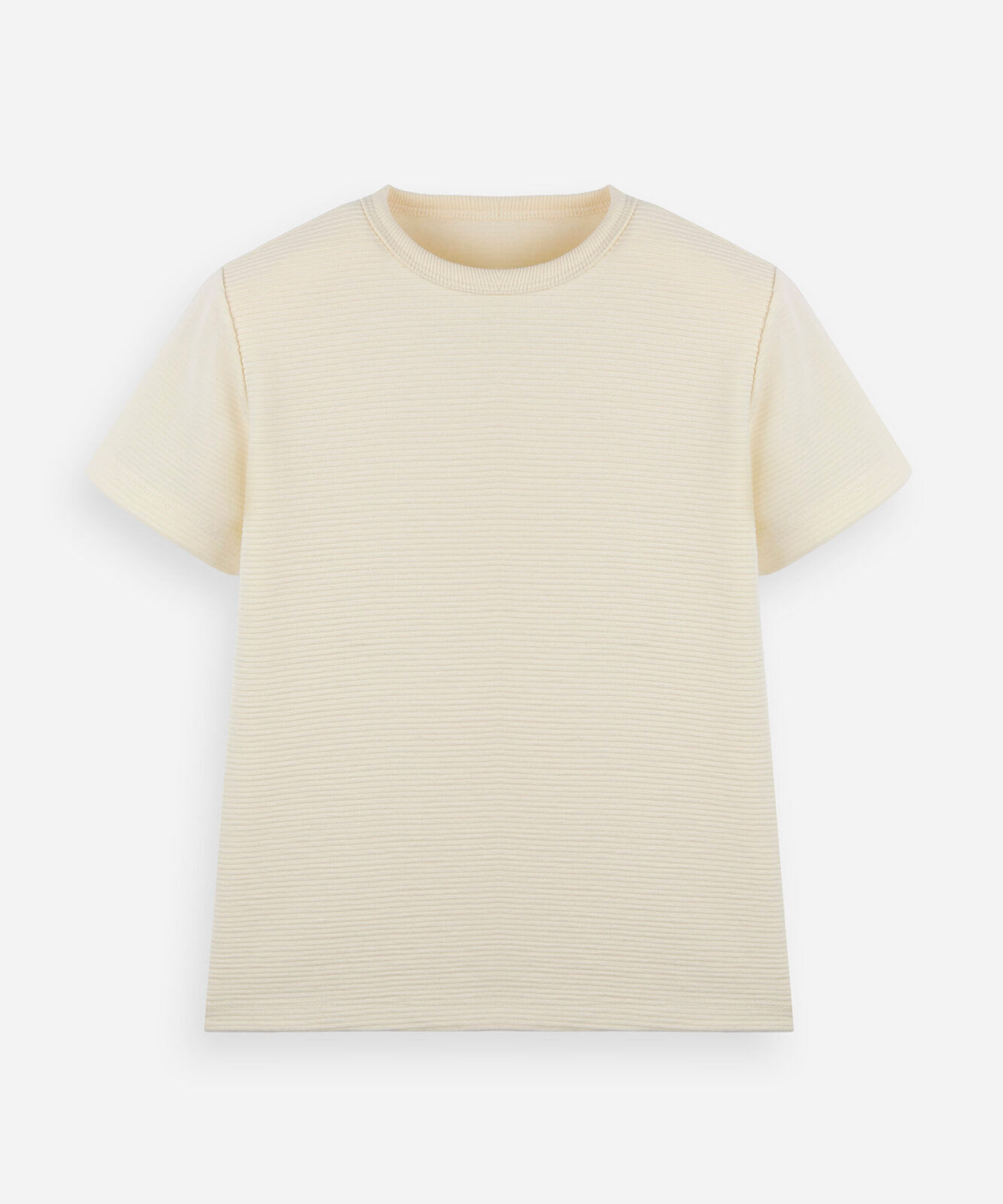 camiseta infantil manga curta canelada amarela
