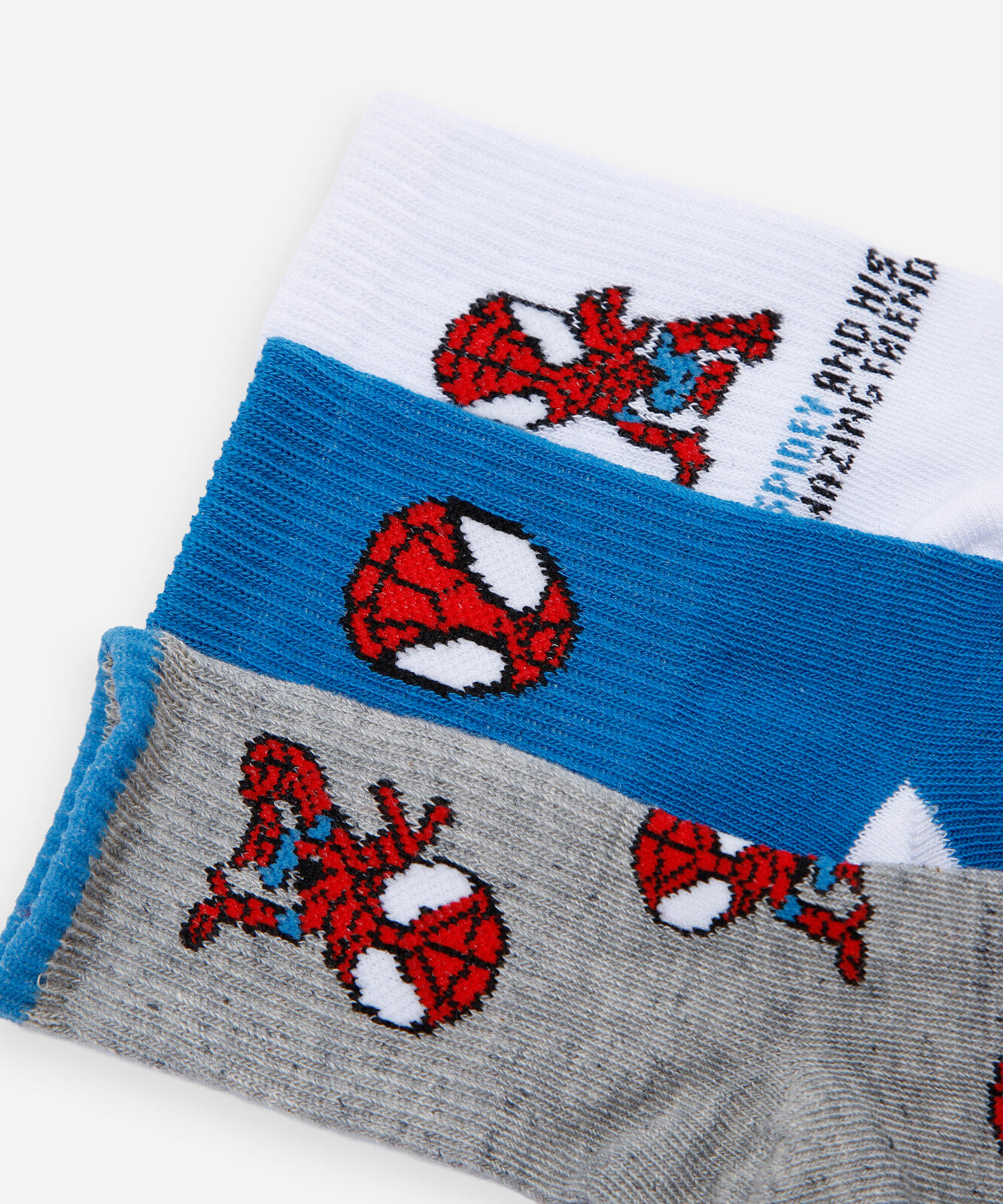 kit de 3 pares de meias infantis homem-aranha disney em algodão colorido