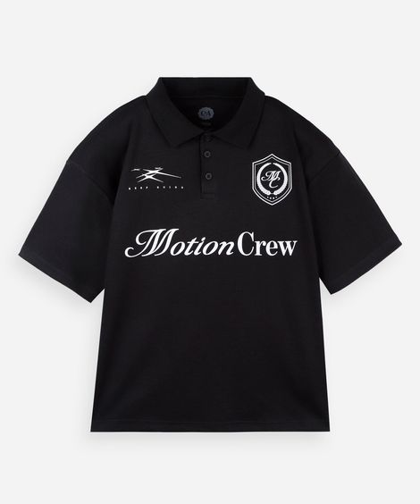 camisa polo juvenil fifteen com bordados preta