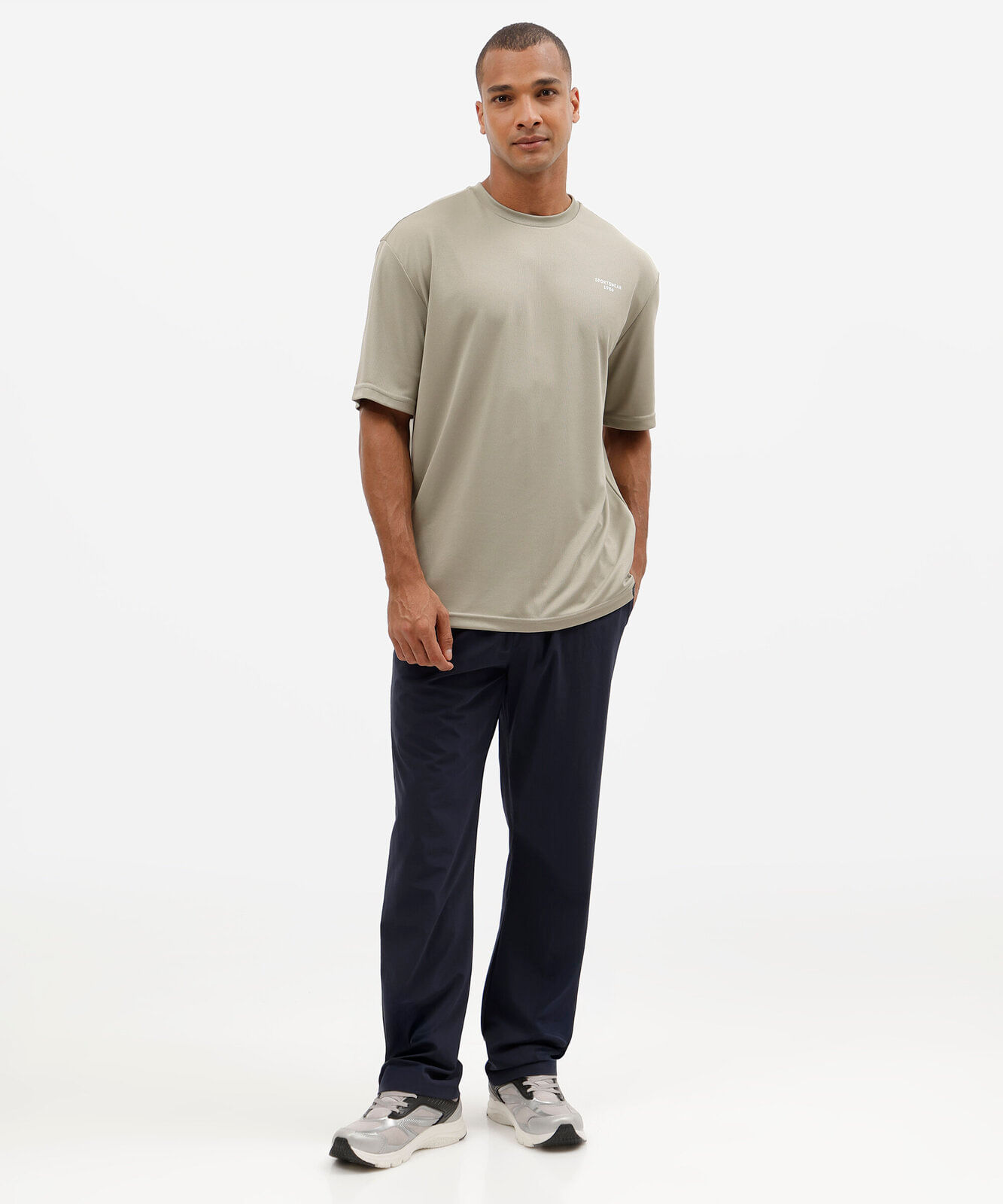 calça reta esportiva masculina de poliamida azul