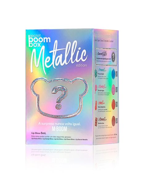 gloss labial mboom surpresa lip gloss metallic edition