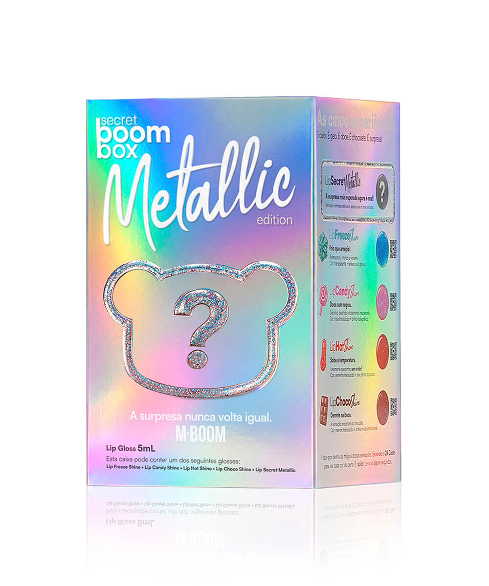 gloss labial mboom surpresa lip gloss metallic edition