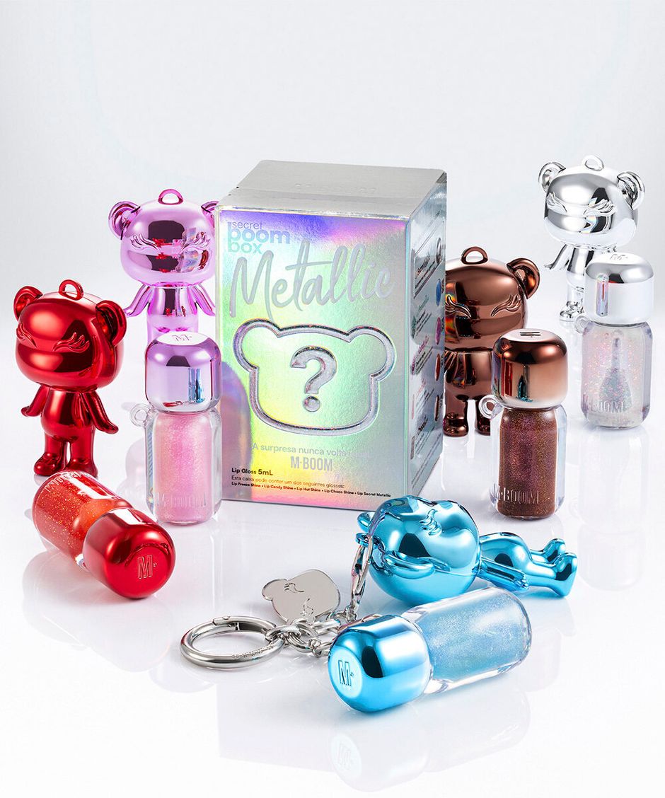 gloss labial mboom surpresa lip gloss metallic edition