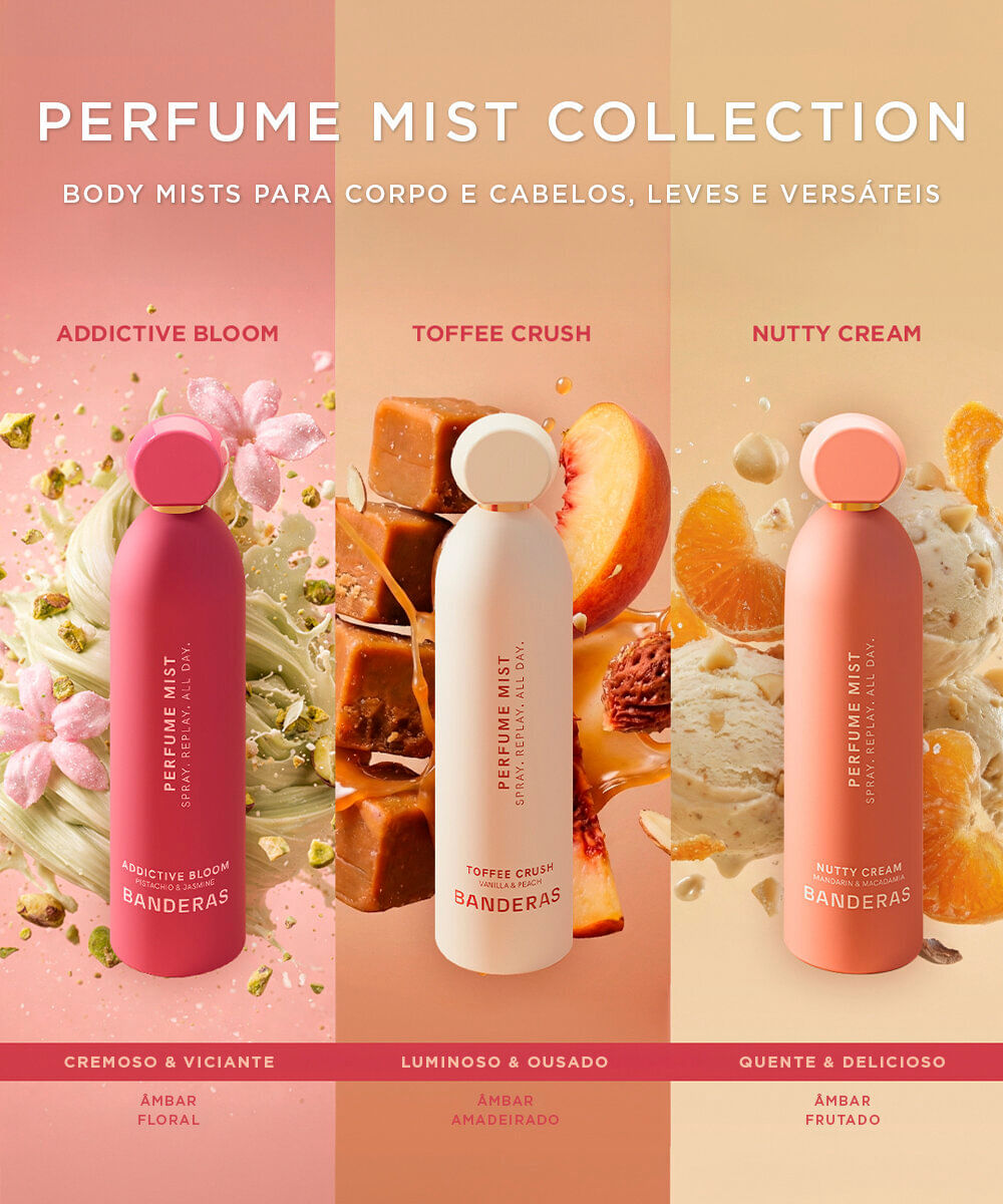 perfume unissex banderas parfum mist addictive bloom pistachio e jasmine body mist 150ml