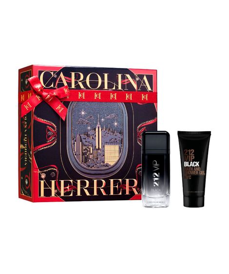kit perfume masculino carolina herrera 212 vip black eau de parfum 100ml e gel de banho 100ml