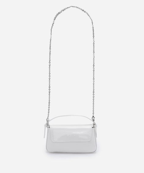 bolsa transversal feminina vernizada branca