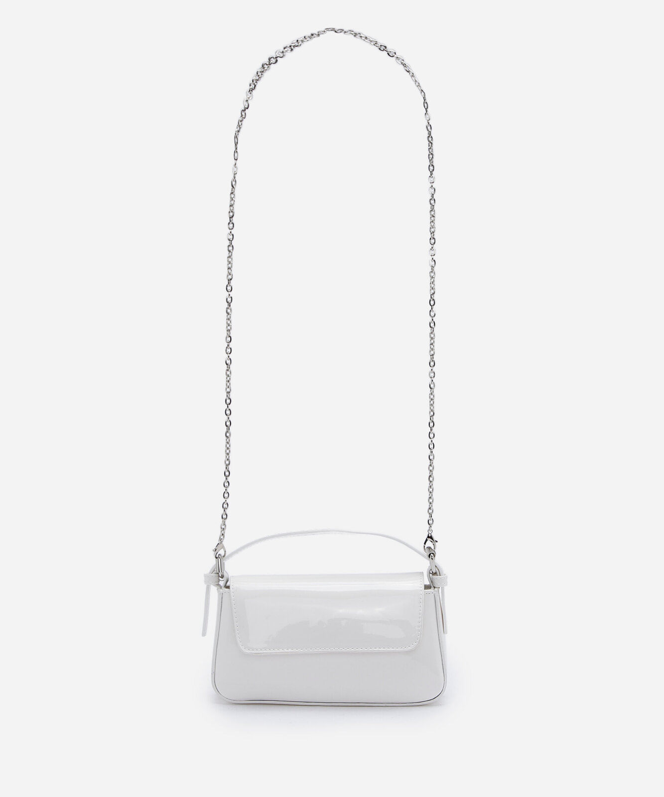 bolsa transversal feminina vernizada branca