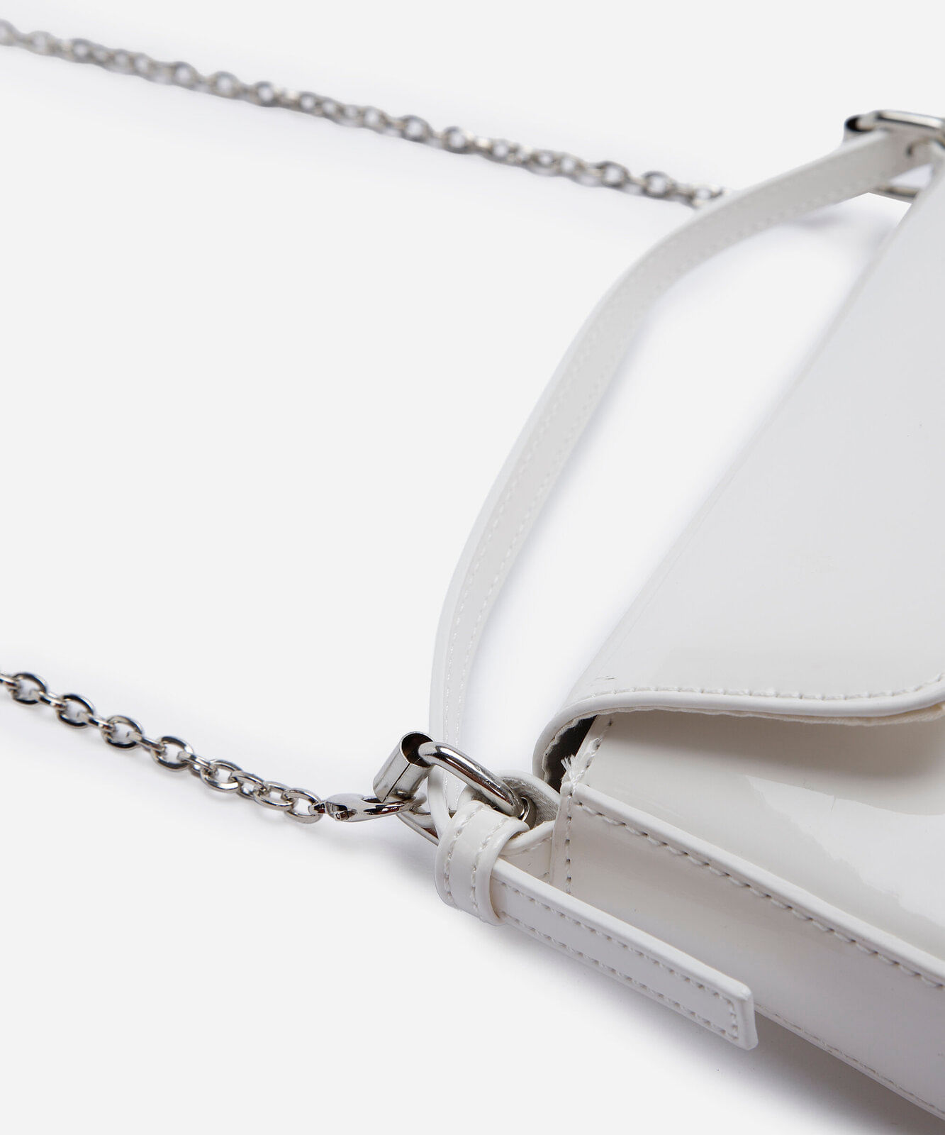bolsa transversal feminina vernizada branca