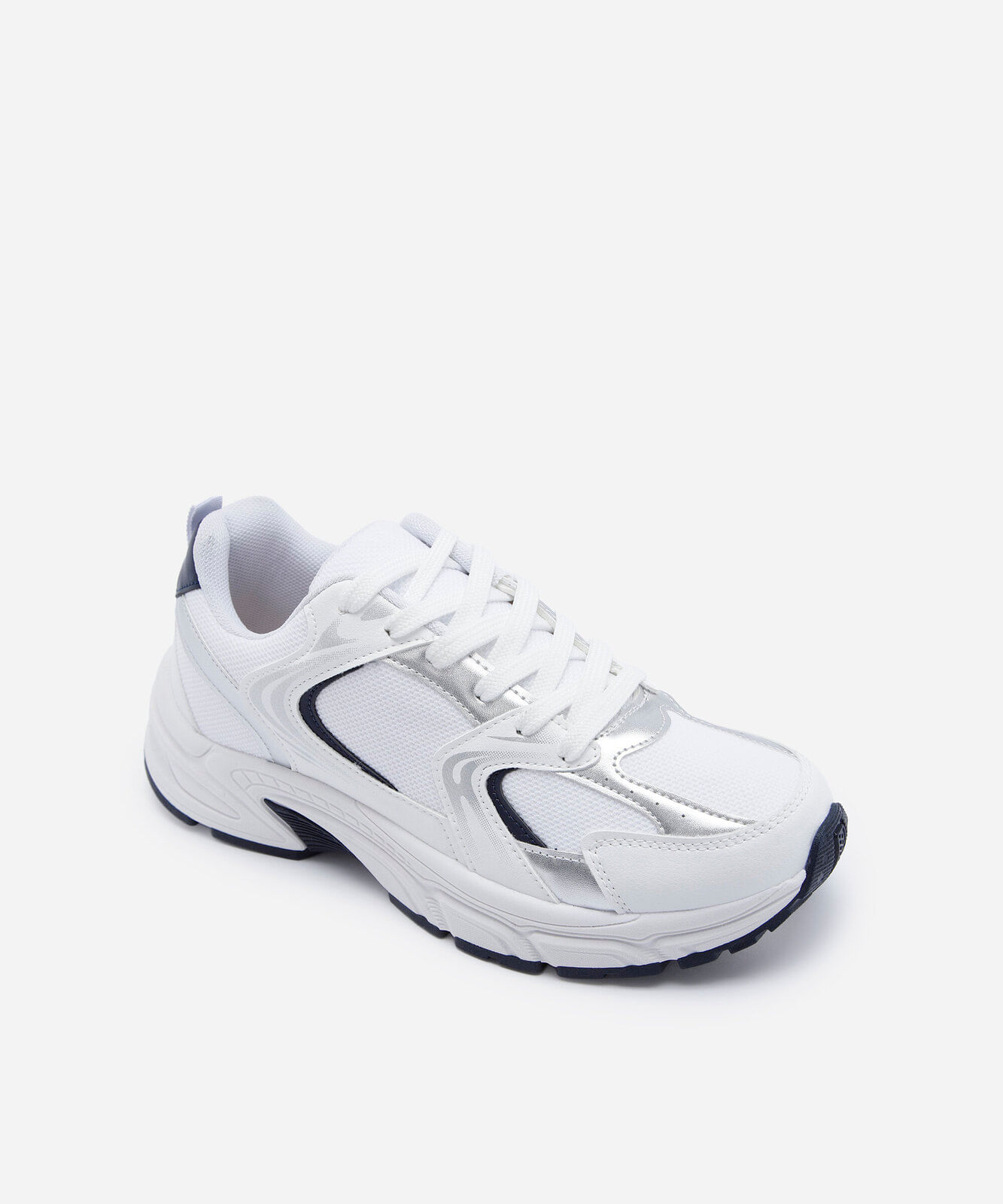 tênis chunky feminino com recortes branco