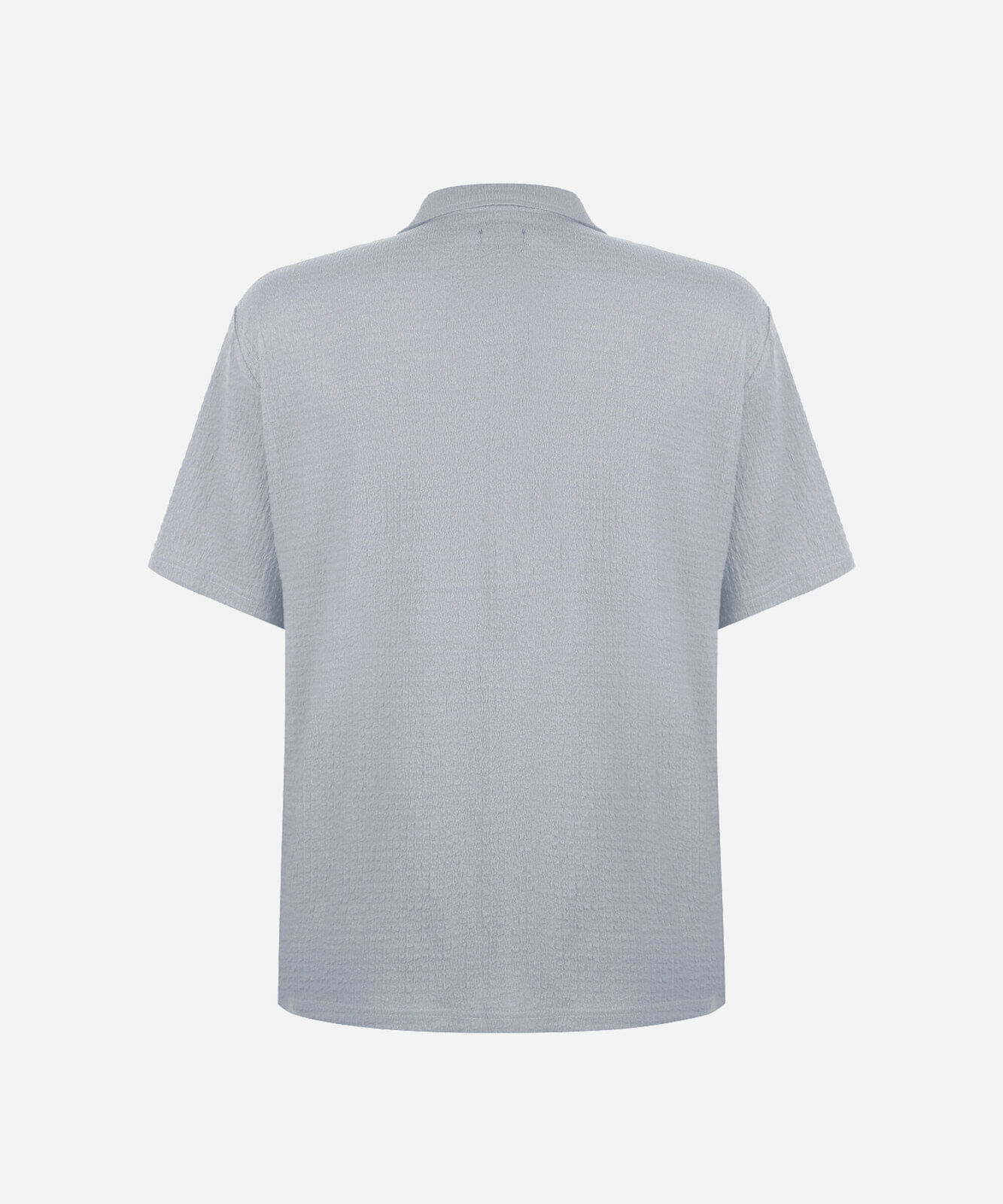 camisa masculina relaxed de manga curta em malha azul