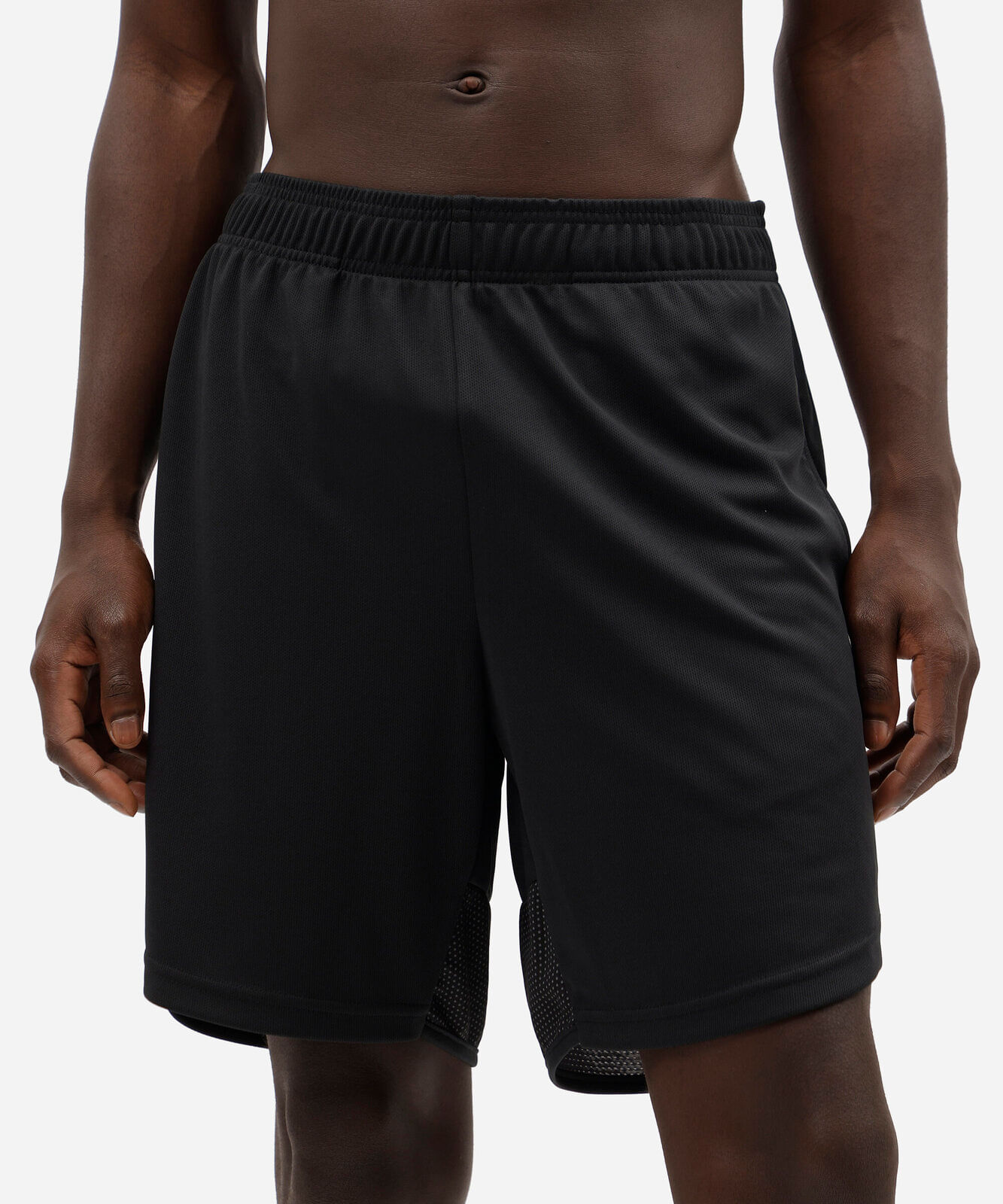 short masculino esportivo texturizado com recorte - preto