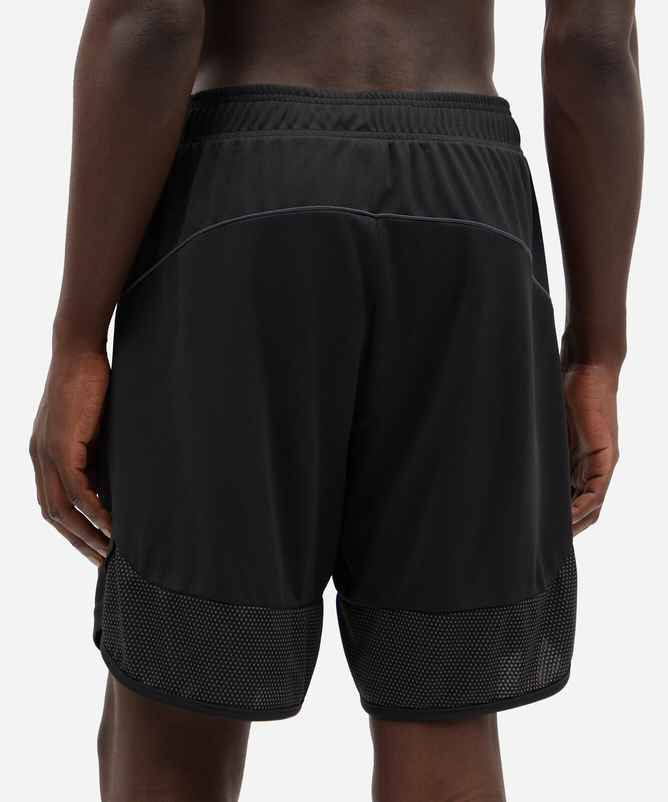 short masculino esportivo texturizado com recorte - preto