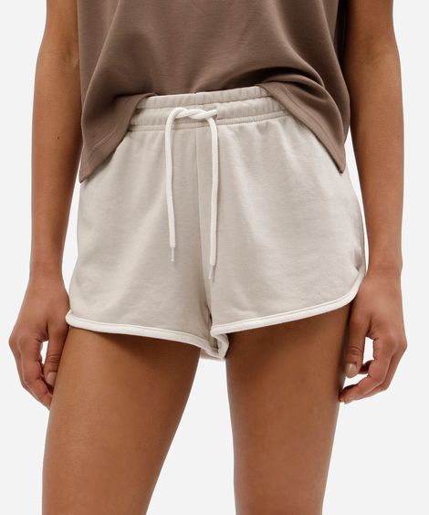 short básico feminino com elástico cinza