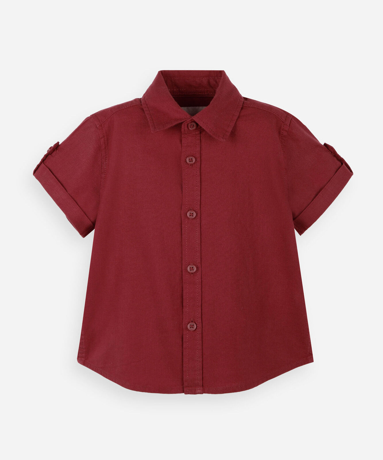camisa infantil de algodão slub manga curta vermelha