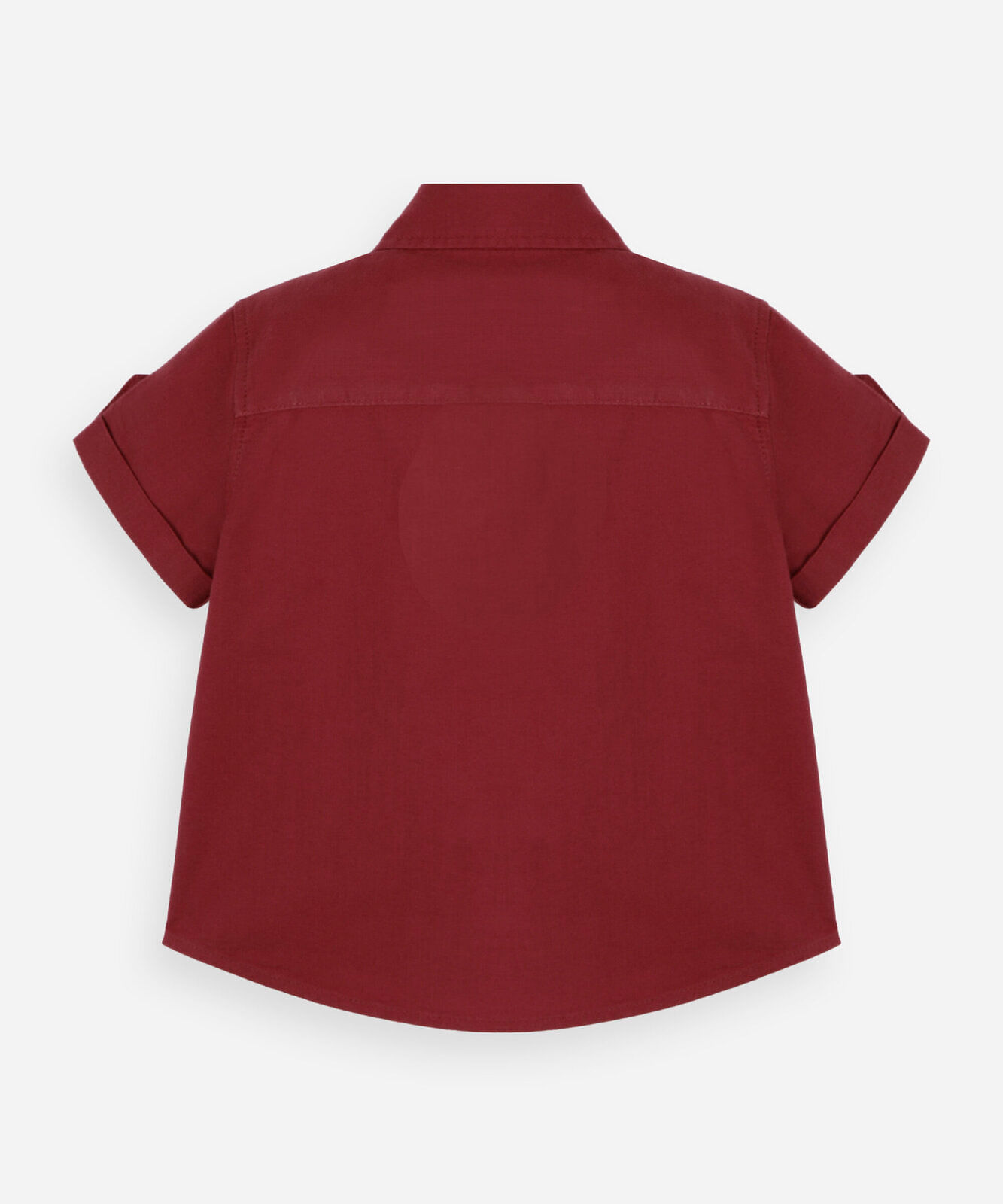 camisa infantil de algodão slub manga curta vermelha
