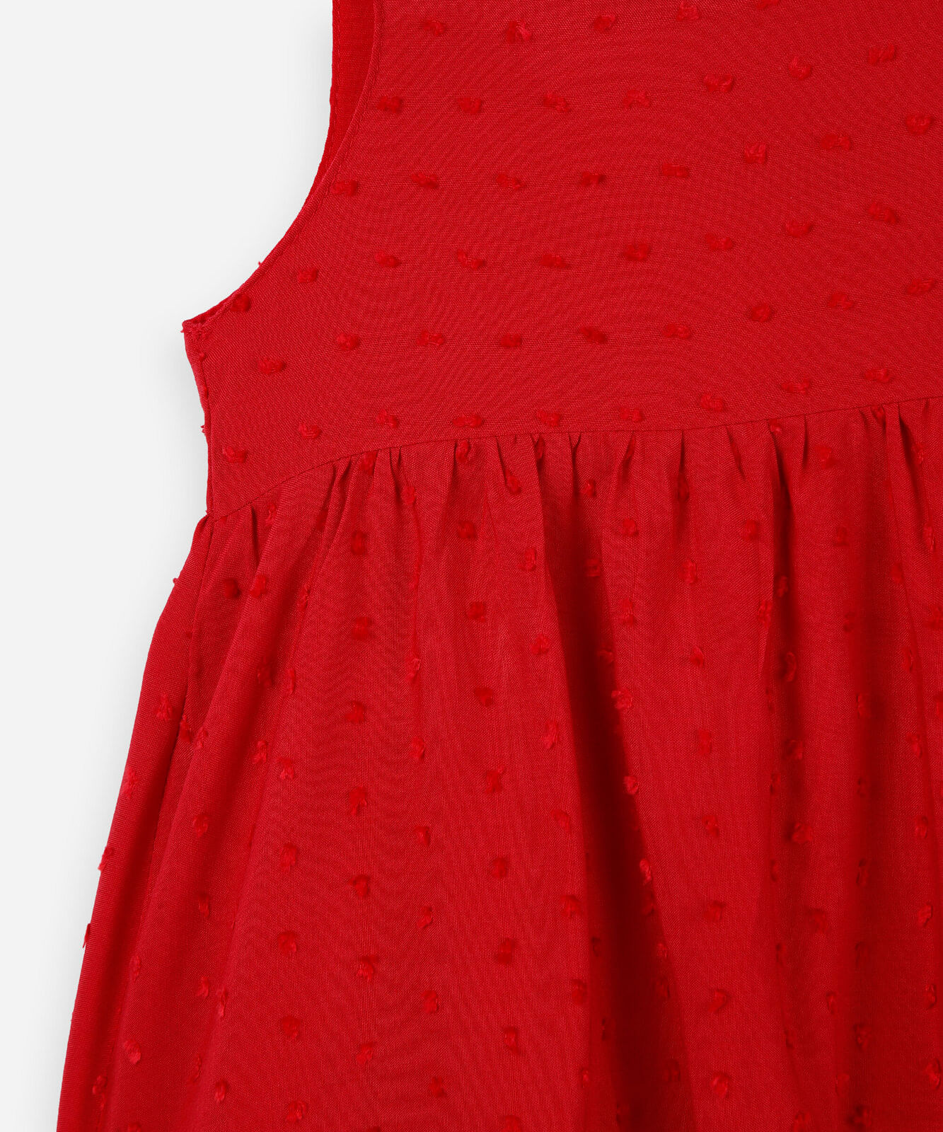 vestido infantil para bebê três marias de viscose plumetis vermelho