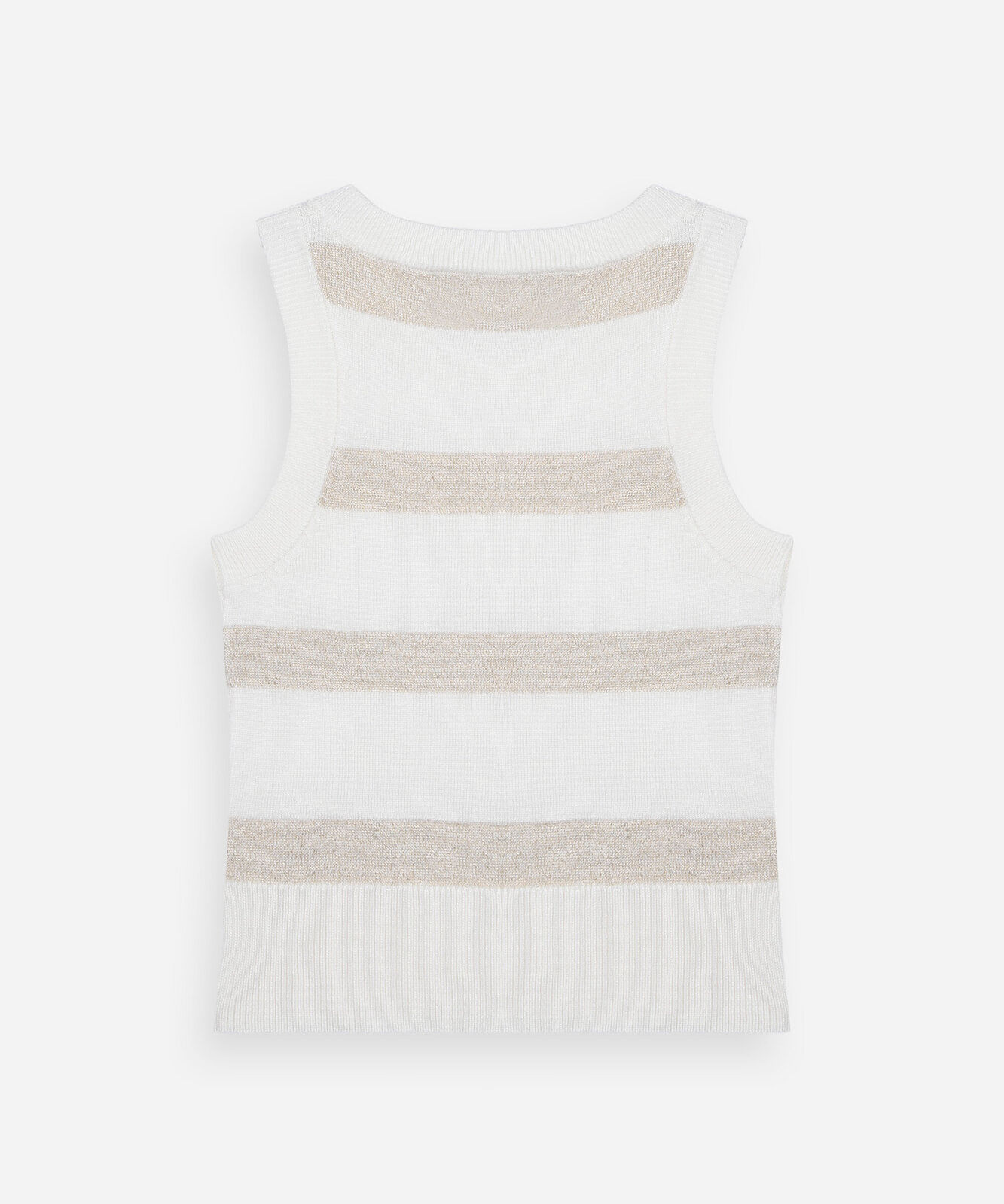 regata infantil de tricô listrado com lurex palomino dourada