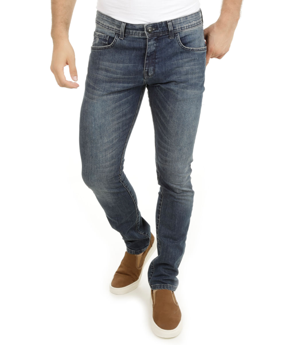 Calça Jeans Slim Azul Escuro