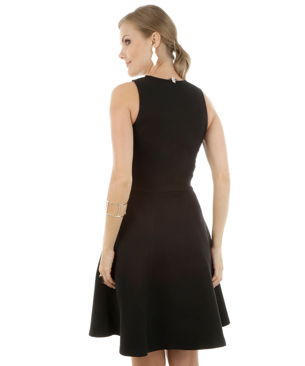 Vestido com Recortes Preto