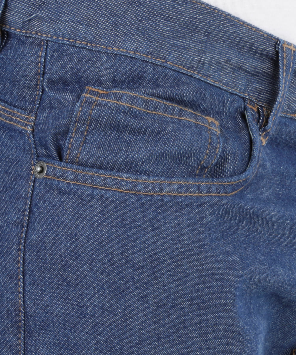 Calça Jeans Reta Azul Escuro