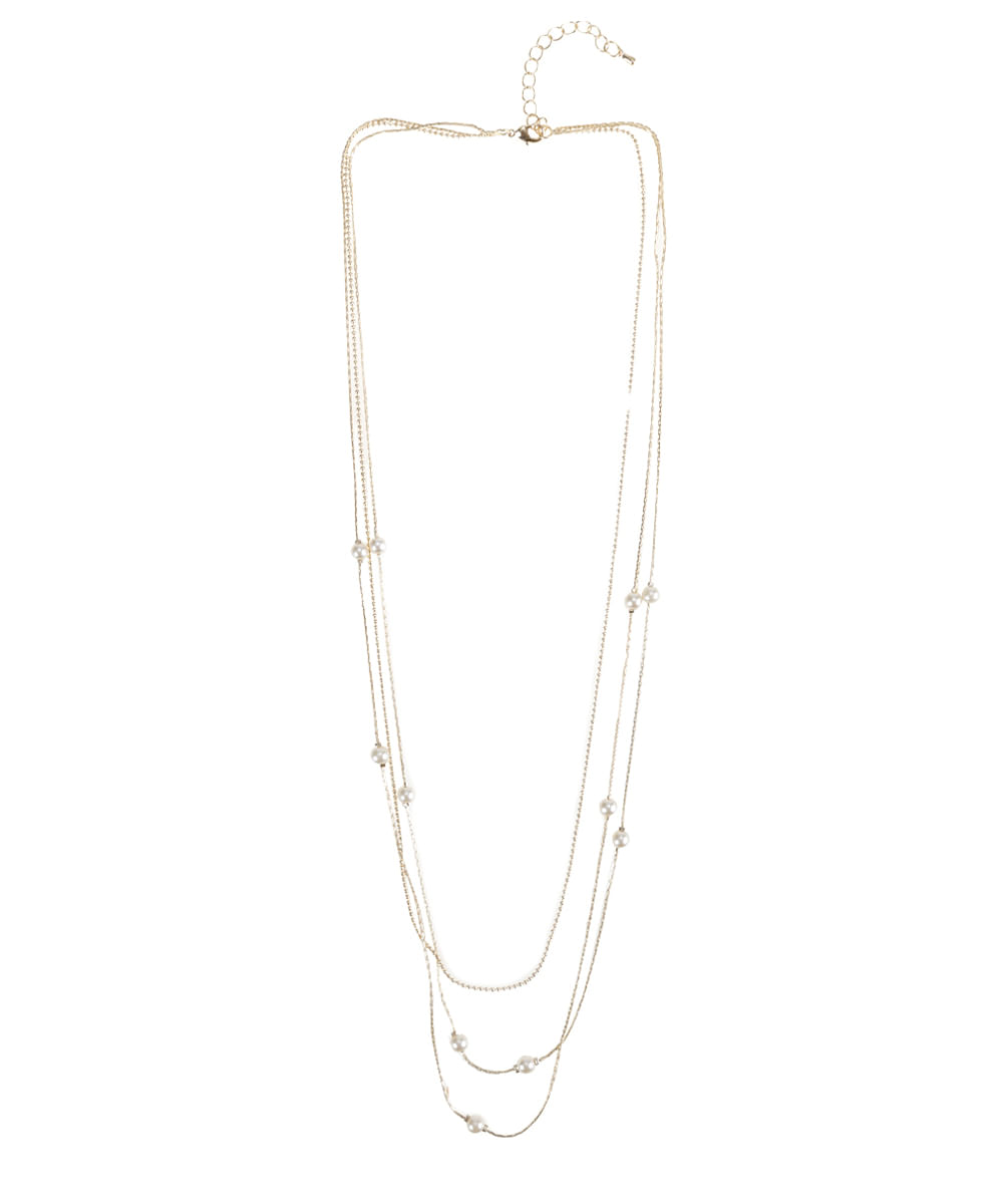 Colar com Pedraria Dourado