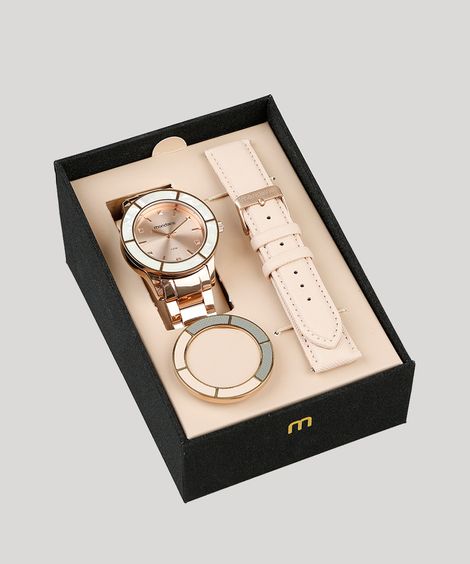 Relógio Analógico Mondaine Troca Pulseira Feminino - 99265LPMVRS3 Rosê