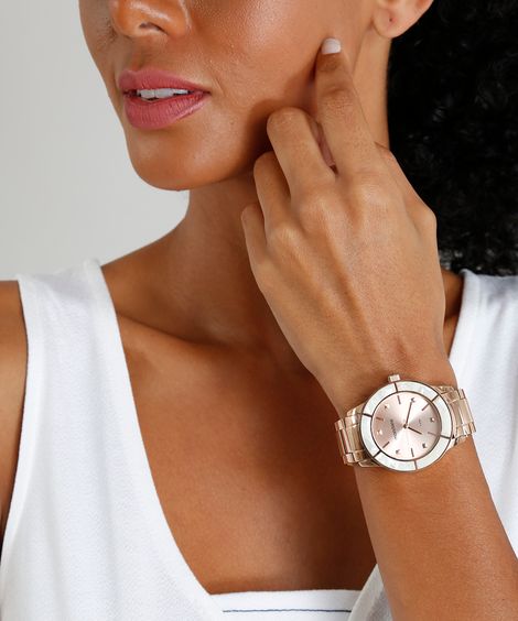 Relógio Analógico Mondaine Troca Pulseira Feminino - 99265LPMVRS3 Rosê