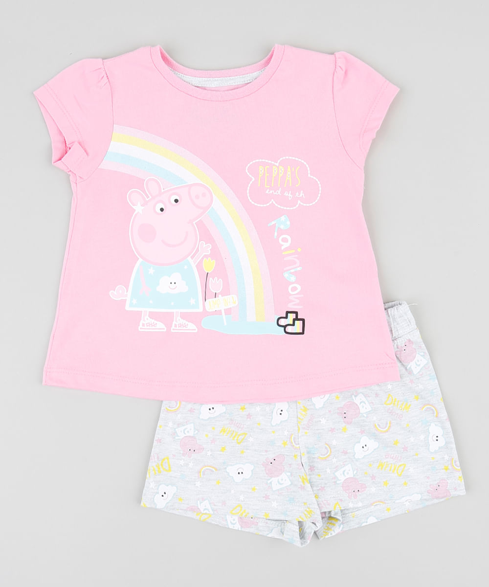 Pijama-Infantil-Peppa-Pig-Manga-Curta-Rosa-9337114-Rosa_1
