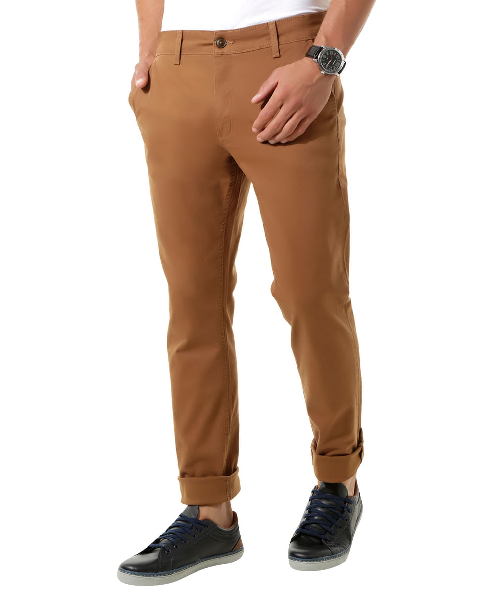 Calça Slim Caramelo