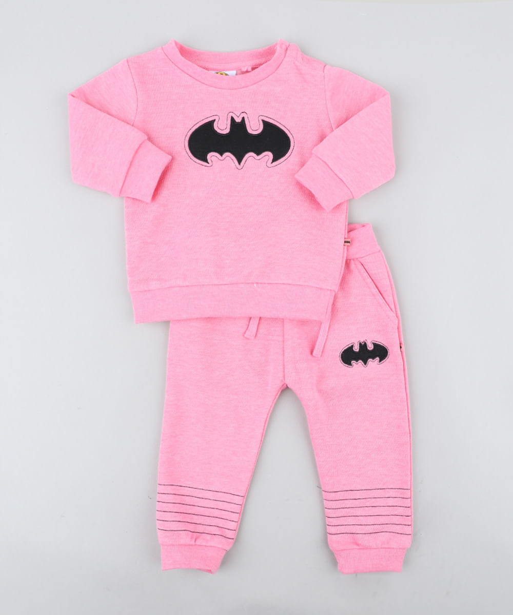 Conjunto-Infantil-Batgirl-de-Blusao---Calca-em-Moletom-Rosa-9200194-Rosa_1