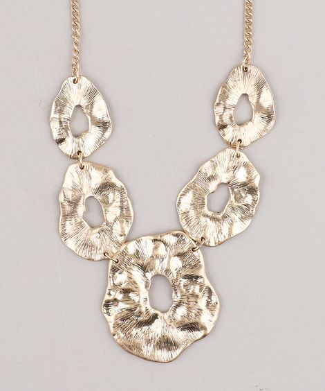 Colar Feminino Texturizado Dourado