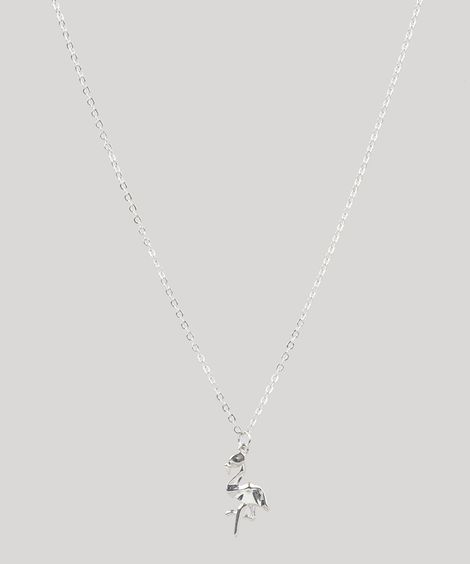 Colar Feminino com Pingente de Flamingo Prateado