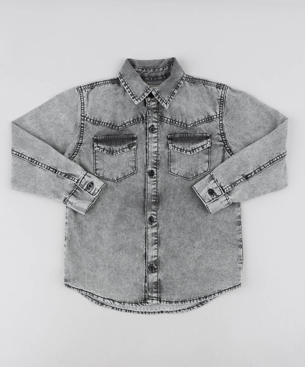 camisa jeans infantil c&a