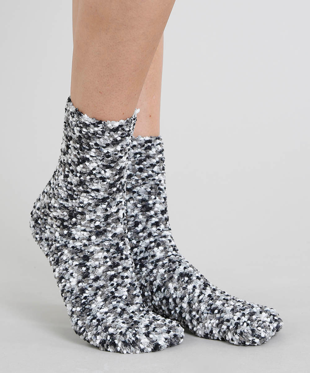 Kit de 2 Meias Femininas de Inverno Texturizadas Multicor