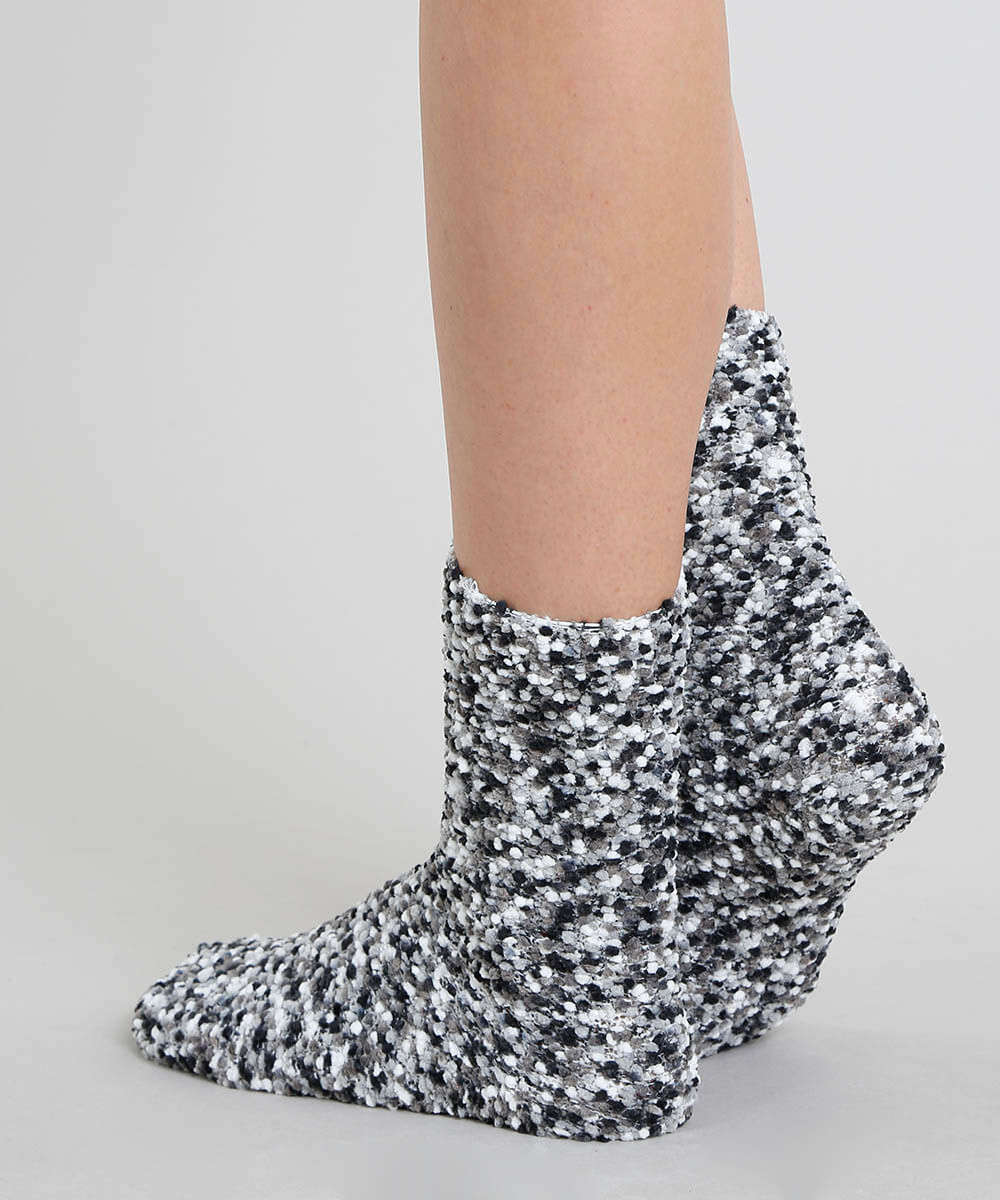 Kit de 2 Meias Femininas de Inverno Texturizadas Multicor