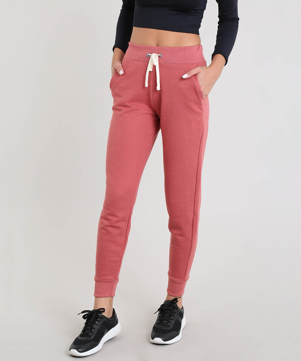 Calca-Feminina-em-Moletom-com-Faixa-Lateral-Rosa-9469282-Rosa_1