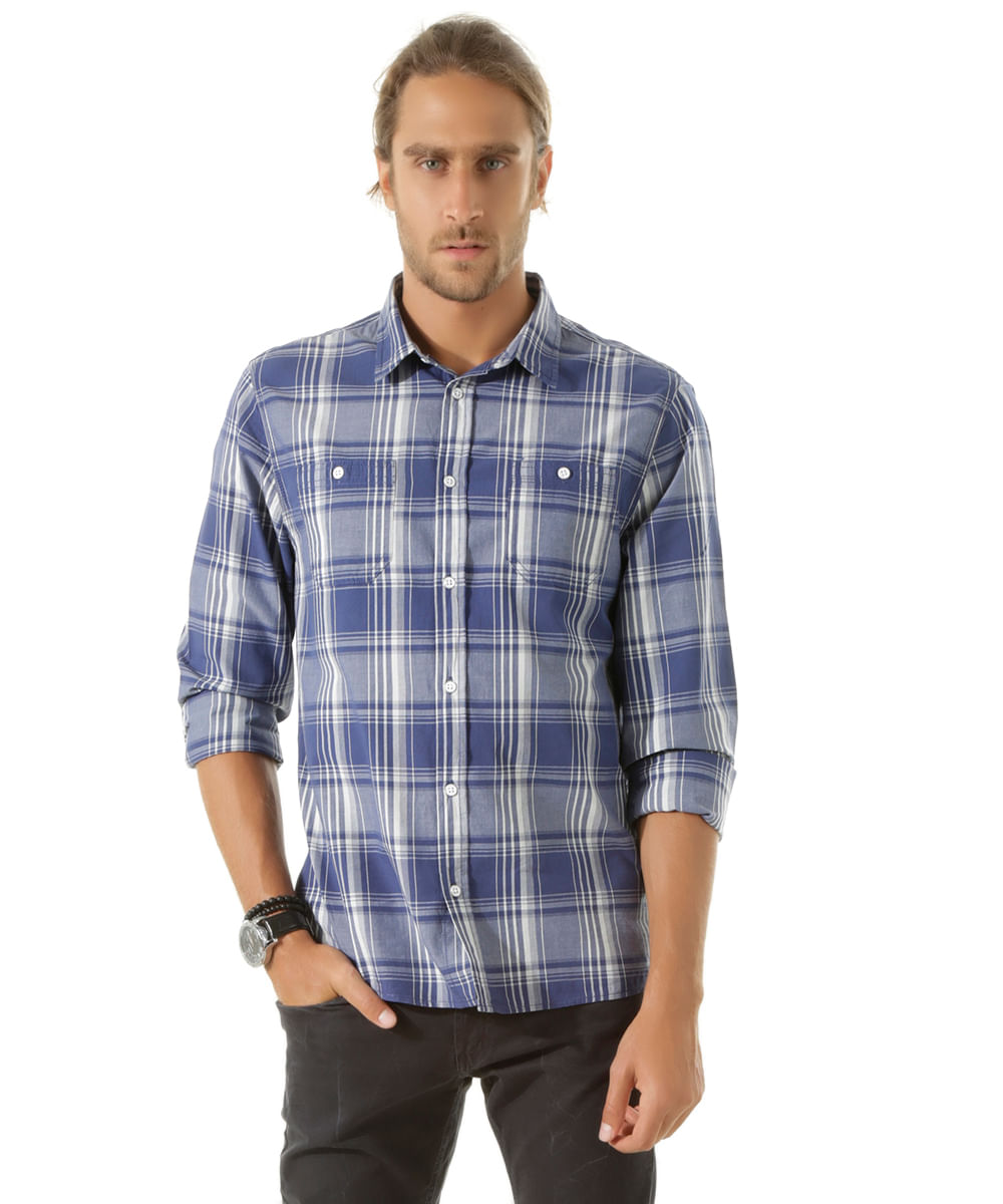Camisa Xadrez Azul