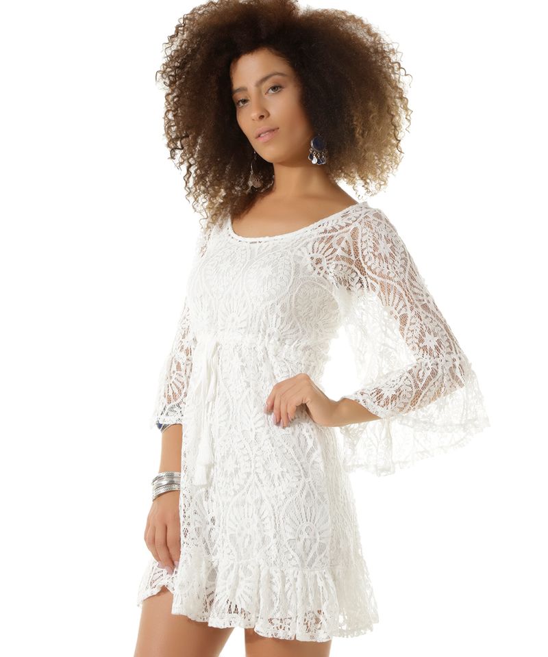 Vestido em Renda Dress To Off White